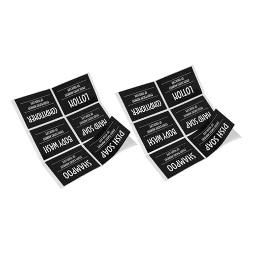 GARIOUANS 2 Juegos De Etiquetas Adhesivas Para Artículos De Tocador Champú Gel De Ducha Etiquetas Para Baño Etiquetas Para Botellas De Viaje Etiquetas Para Lavandería Etiquetas Para