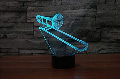 Lámpara de Mesa Ilusión 3D Trombone con Control Remoto miniatura 6
