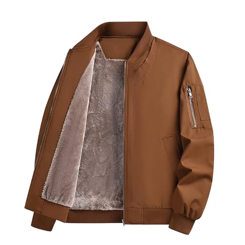 Vestes pour hommes chaudes en polaire col montant veste zippée couleur unie