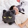 PEACH CAT 27.5" Long Cat Plush Pillow Cute Kitten Stuffed Animals Plushies Toy Gifts for Kids Grey #2
