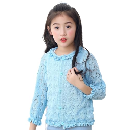 Girls Lace Knit Cardigan Button Up Knit Mesh Ruffle Uniform Sweater Toddler Baby Knitted Cardigan Sweater Jacket Outerwear3
