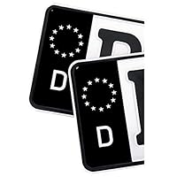 2 x Kennzeichen Sticker passgenau für EU Feld 11x5cm Design Aufkleber für Nummernschild Folie KFZ Schwarz oder mit Fahne waschstraßenfest R059 (04 Deutschland, Classic)