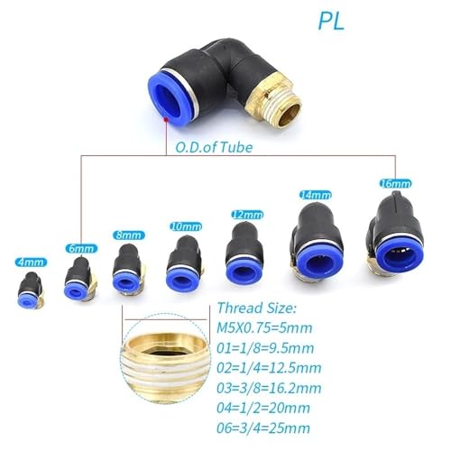 Racor neumático orientable codo 8mm con rosca 1/2 de alta estanqueidad 3