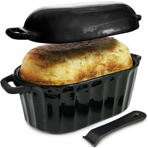 FANQIEW Enameled Cast Iron Dutch Oven 4 Qt Bread Pan