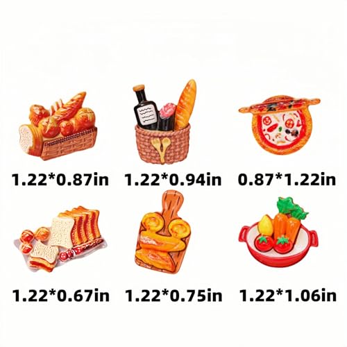Set de 36 imanes decorativos de resina para refrigerador miniatura 6