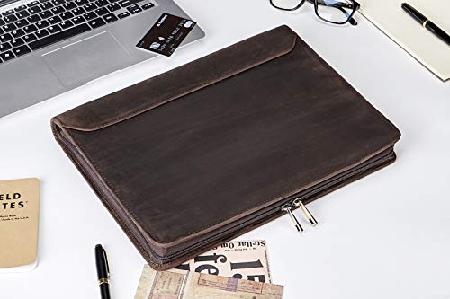 image for AZXCG Padfolio with 3 Ring Binder, Padfolio Double Zipper, Resume Port