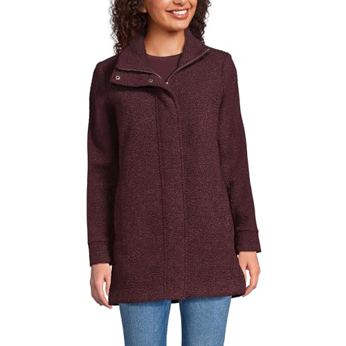 Lands' End Womens Boucle Coat Lush Burgundy Petite...