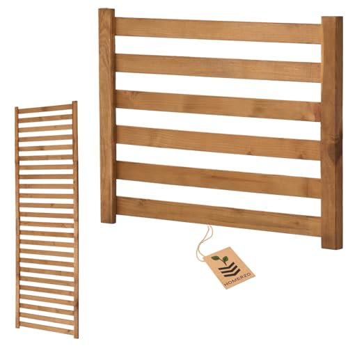 Modulares Rankgitter 50cm hoch – Spalier für Homerzo Pflanzkübel – Erweiterbare Holz Gitterwand für Balkon, Terrasse (Braun, 67 cm)