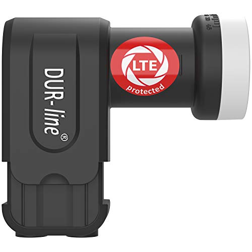 DUR-line +Ultra Twin LNB - 2 Teilnehmer schwarz - mit LTE-Filter [ Test SEHR GUT *] 2-Fach, digital mit Wetterschutz, Full HD, 4K,Premium-Qualität