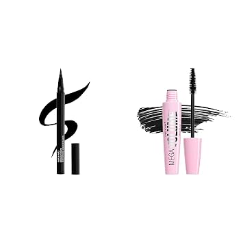 wet n wild Mega Last 16-Hour Waterproof Liquid Eyeliner and Mega Volume Waterproof Mascara Bundle