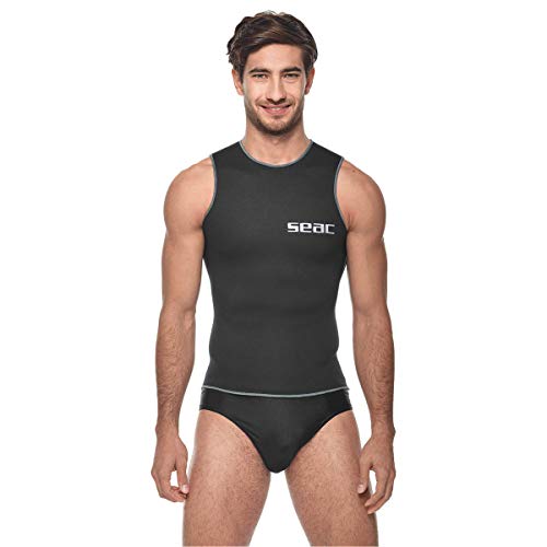 SEAC Chaleco Interior en Neopreno 2,5 mm para Hombre, Color Negro, Talla M