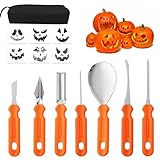 Halloween Kürbis Schnitzset mit Vorlagen - 14 Stück Schnitzwerkzeug Kürbis schnitzmesser Kürbisschnitzset Pumpkin Carving Kit Kürbisschnitzwerkzeuge für Halloween
