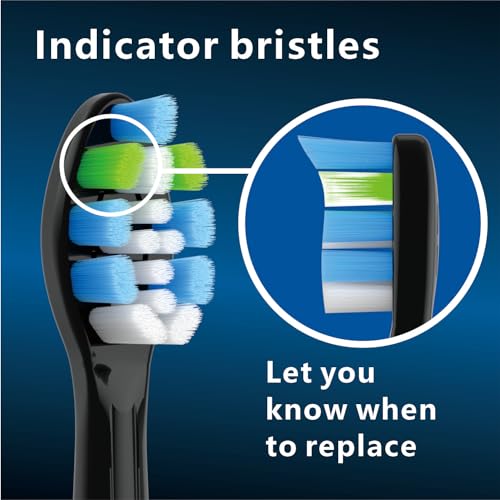 QLEBAO Ersatzbürsten Kompatibel mit Philips Sonicare Elektrische Zahnbürste Aufsteckbürsten, 16er Schwarz Sensitive Bürstenkopf, Modell: 903 Schallzahnbürstenköpfe, Soft Bürsten – Bild 6