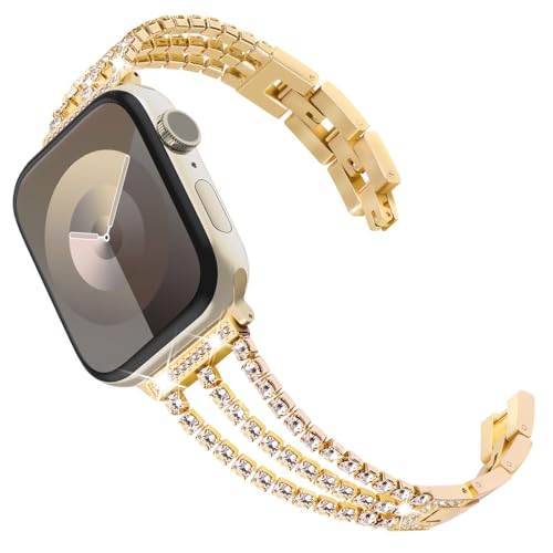 WINGLE 46mm 45mm 44mm 42mm(Series 3 2 1) Compatible with Apple Watch Straps,Women Bling Bracelet Stainless steel Replacement wristband for iWatch Strap SE Series 11 10 9 8 7 6 5 4 3 2 1