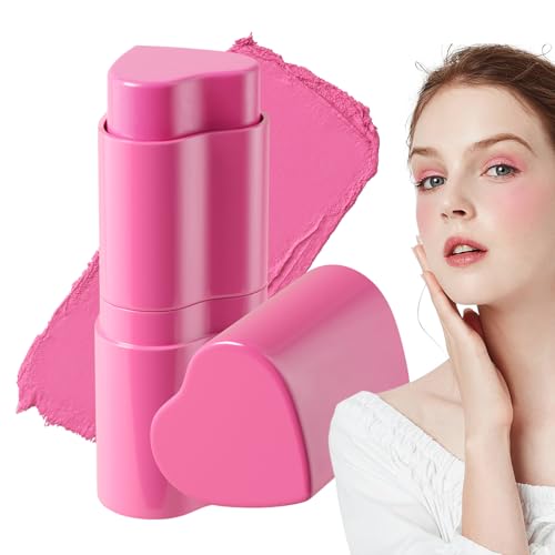 DAWCBVJQ Rubor facial - Rubor en forma de corazón, crema de colorete 2 en 1, para mujeres y niñas, maquillaje de belleza facial, labios, ojos, mejillas