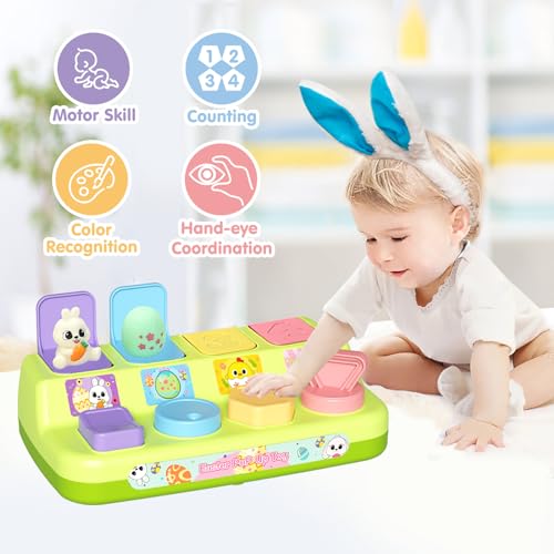 Image of Easter Pop Up Toys for Toddlers, Toddler Toys for Easter Bakset Stuffers, Early Educational Toys, Interactive Pop Up Easter Toys, Easter Toddler Toys for Boys and Girls Age 18+ Months