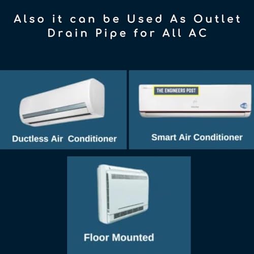 Image of New Ware AC Water Outlet Drain Pipe Hose | PVC Hose Pipe for AC Drain| Flexible Heavy Duty Extension Hose Tube-Multi Purpose Water Inlet-Outlet Hose Pipe for Home & Commercial Use (3 Meter)