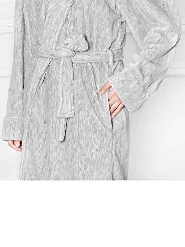 Image of PAVILIA Plush Robe for Women, Soft Fleece Short Bathrobe, Warm Lightweight Knee Length Lounge Robe with Pockets