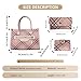 Purses and Handbags for Women, 3Pcs Women's Handbags Fashion PU Leather, Tote Shoulder Top Handle Satchel Purse Bags Adjustable Strap Work Satchel with Wallet (pink)