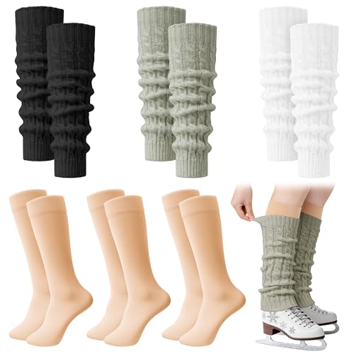 KUTTOR 6 Pairs Winter Leg Warmer for Women Skating Leg...