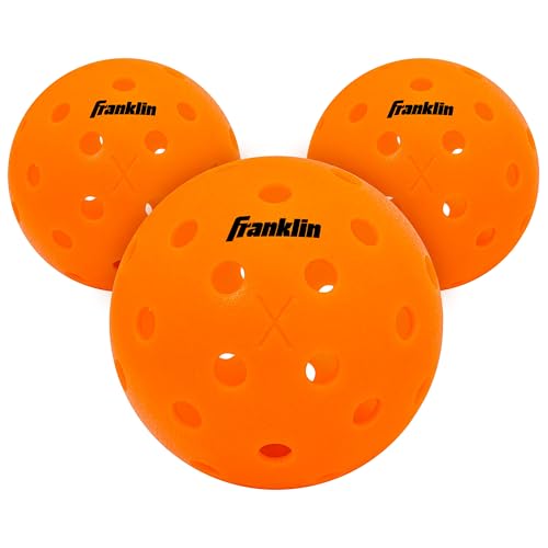 Franklin Sports Outdoor Pickleballs - X-40 Pickleball Balls - USA Pickleball (USAPA) Approved - 3 Pack Outside Pickleballs - Lava - US Open Ball