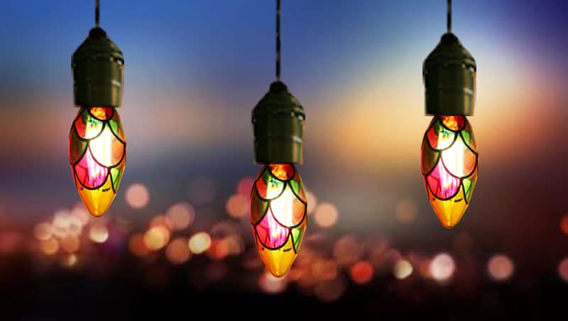 Greeogin Dimmable Stained Glass LED Edison Bulb, LED Color Bulb