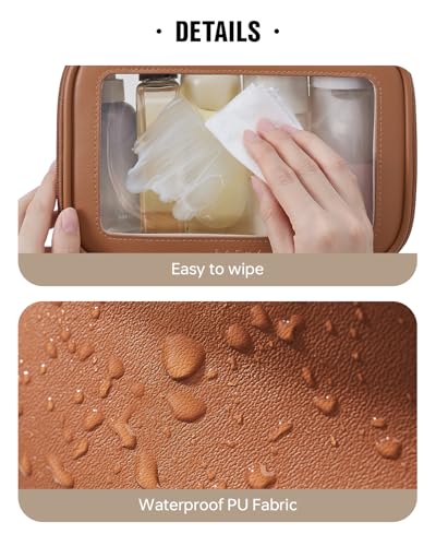 EACHY Clear Makeup Bag Cosmetic Organizer, Waterproof Travel Cosmetic Case with Zipper for Women, Transparent Toiletry and Skincare Pouch, Portable Car or Purse Bag for Travel Essentials3