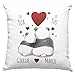Cuscino da personalizzare Orsi Amore Io Tua Io Tuo gadget fidanzati frase speciale perfetta marito moglie - con Imbottitura (40_x_40_cm, Bianco)