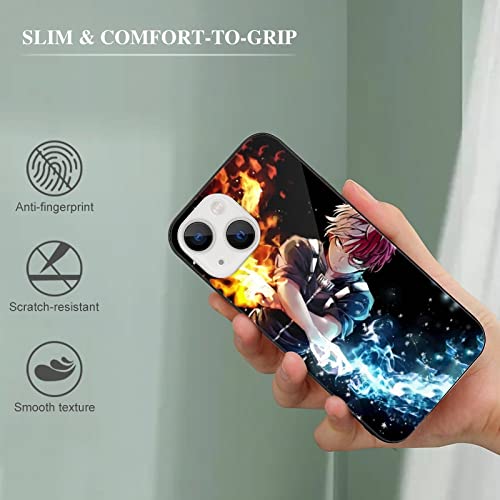 Cover For Iphone 13 Mini Phone Case Silicone Tpu +Glass Tempered Glass Back Anime My Hero Academia Phone Cases #TOP4