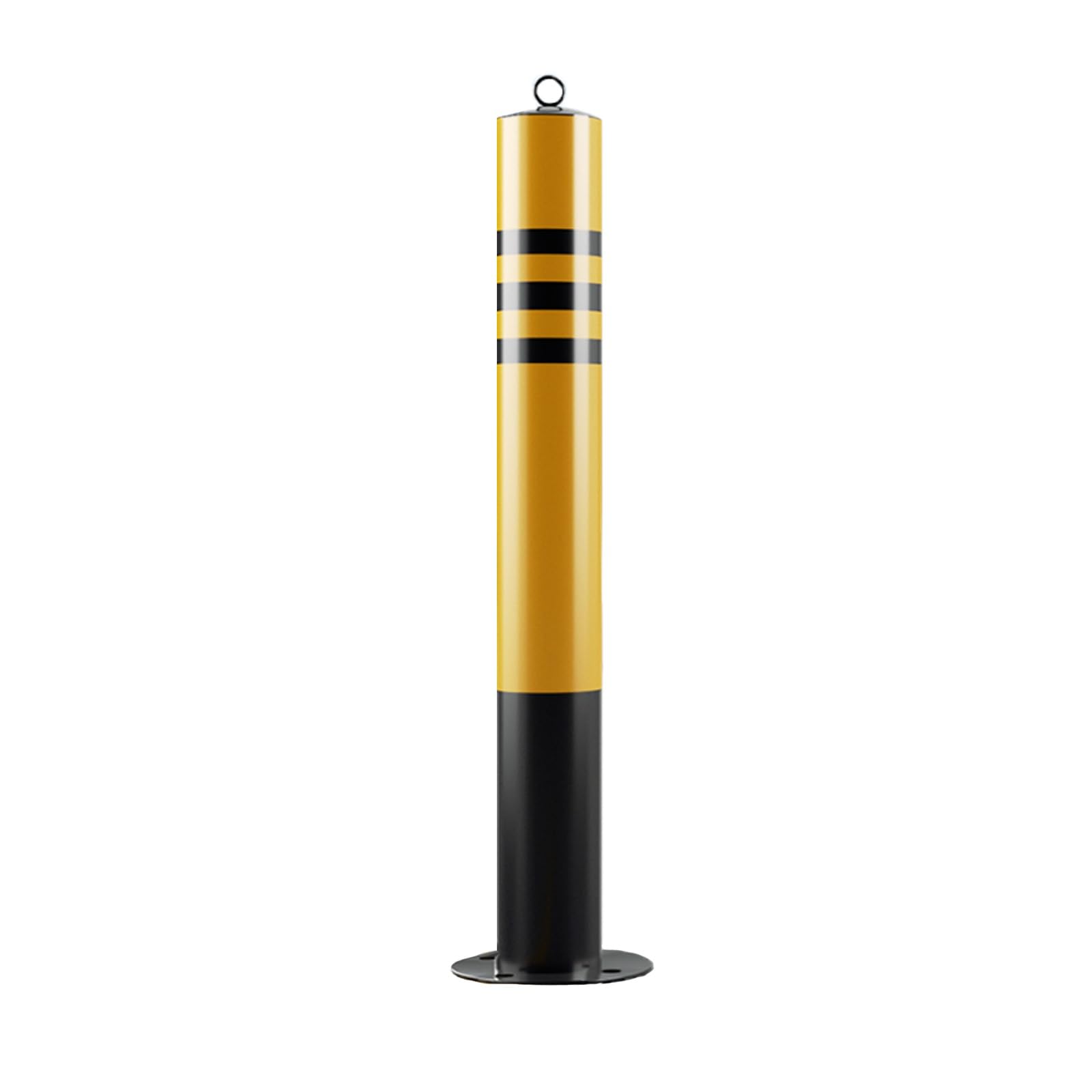 SaryEdge High Visibility Safety Bollard with Reflective Strips, Easy Install Parking Barrier for Road Security 75cm/29.5in,Black (1pcs)-75cm/29.5in,Black (1pcs)-75cm/29.5in