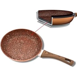 Groupalia Sartenes STARLYF Sartén Antiadherente, Copper & Stone Pan 24 CM, con revestimiento interior de granito. Muy fácil de limpiar. Antiarañazos (24 CM)