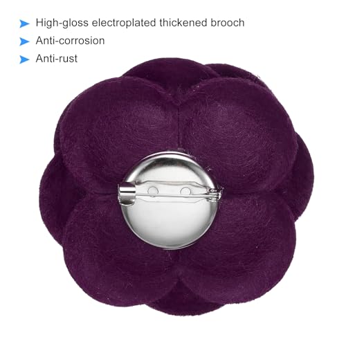 Image of PATIKIL Camellia Fabric Pin, 2 Pcs Flower Brooch Artificial Flowers Brooches for Women Girls Cloth Wedding Party Decor Accessories Jewelry Gift, White