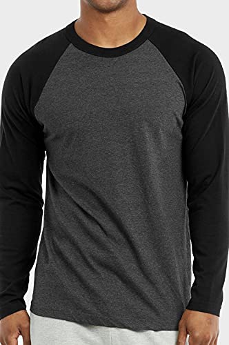 TOP PRO Men's Full Length Sleeve Raglan Cotton Baseball Tee Shirt3