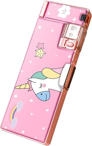 Image of Multifunctional Pencil Box for Kids,Space Theme Pencil Case,Magnetic Pencil Box,Pop Up Pencil Box with Buttons,Theme Return Gifts for Kids,Boys&Girls,Multicolor (Unicorn Compass Box 3)
