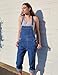luvamia Flexclusive Women's Casual Adjustable Denim Bib Overalls Jeans Pants Fashion Loose Jumpsuits Overalls for Women Classic Blue Size Medium