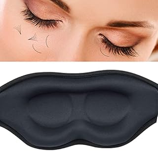 gootrades Eye Mask for Lash Extensions,3D Contoured 25mm Deep Pockets Design Lash Protect Sleep Mask, Soft Memory Foam, Adjustable Headband Strap for Lashes Aftercare