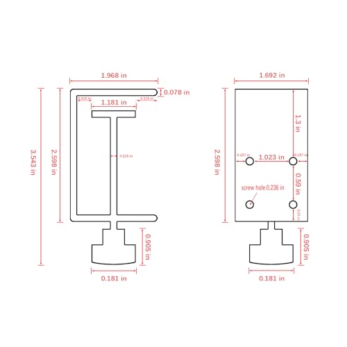 Image of Small C Clamps 2 Inch with 4 Small Holes in the Back, 2-Pack Adjustable Desk C-Clamp for Range 0.39 inch~2 inch, Versatile Clamp for Brake, Parts Assembly, Fastening, Welding, Woodwork, Metal Work