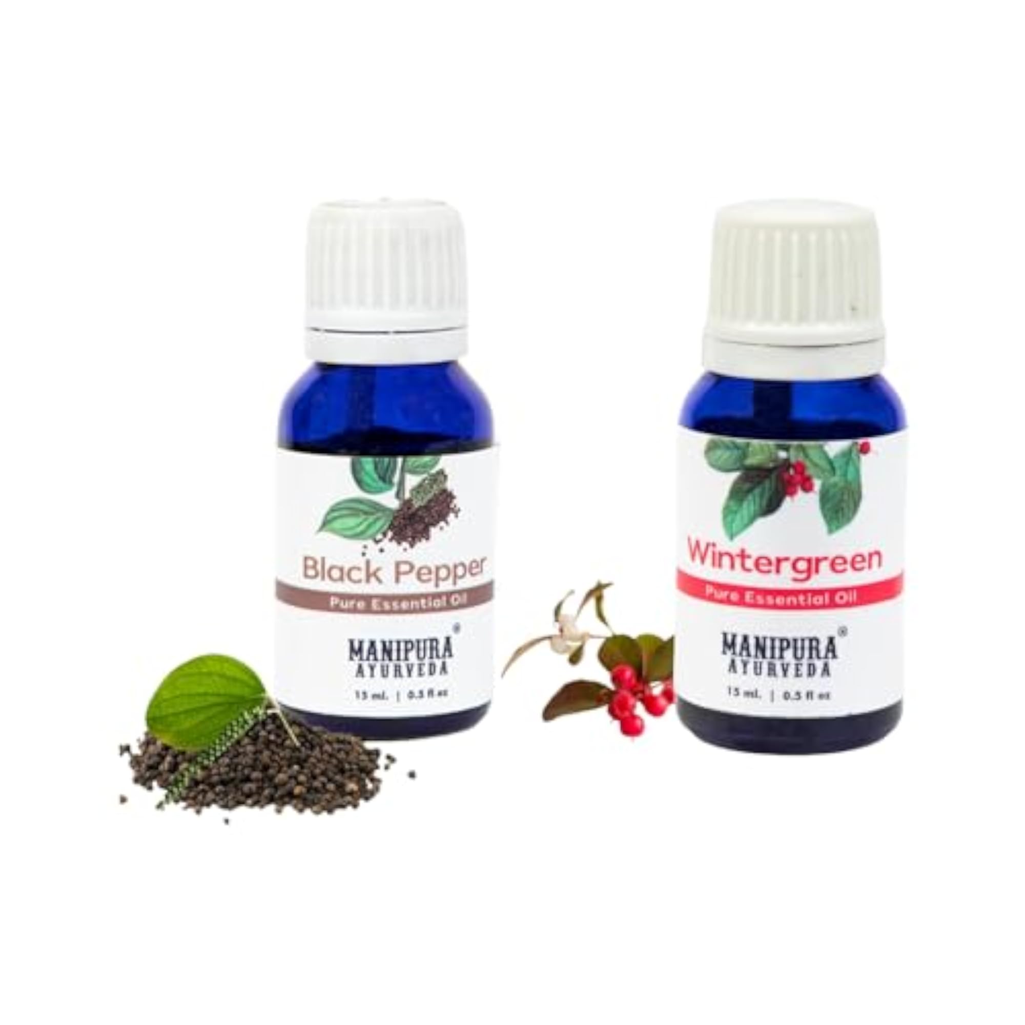 Black Pepper & Wintergreen Essential Oil Diffuser Combo Pack, 15ml Each