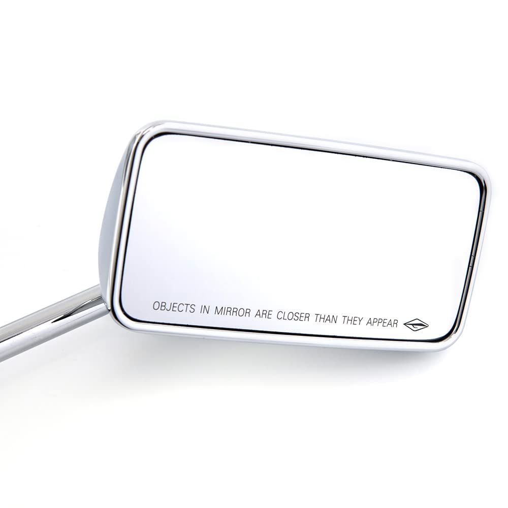 Rétroviseur de moto 8 mm 10 mm universel noir vintage en alliage d'aluminium rétroviseurs latéraux pour ATV Street Bike Cruiser Chopper Rectangle (Argent)