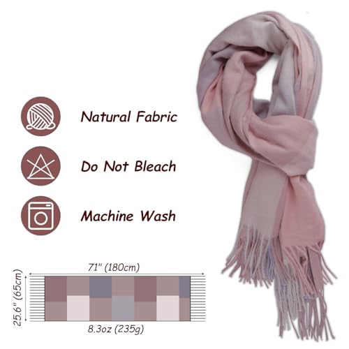 Winter Plaid Scarf for Women Cashmere Feel Soft Check Tassel Scarves Blanket Scarf Chunky Oversized Tartan Scarves Wrap Shawl2