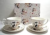 Juego de tazas de té y café con diseño de gatos
