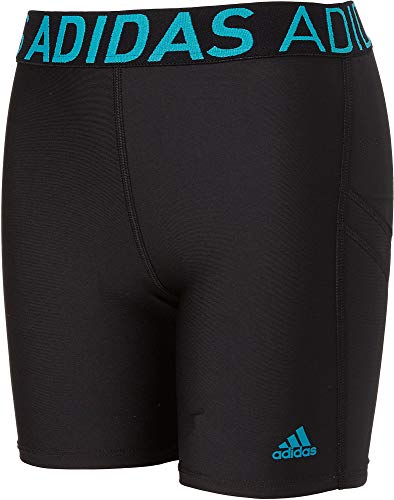 adidas Girl's Sliding Lightweight Compression Fit Padding Shorts (Black/X-Small)