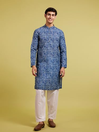 Image of DIWAS BY MANYAVAR Men's Cotton Blend Printed Kurta (1pc)