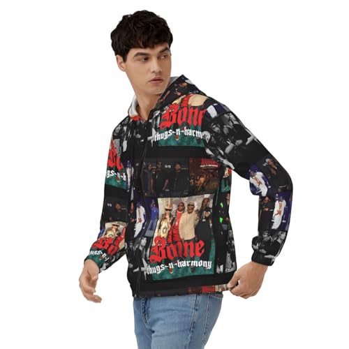 Bone Music Thugs N Harmony Men's Casual Zipper Hoodie Pullover Hooded Long Sleeve Sweatshirt with Big Pockets3