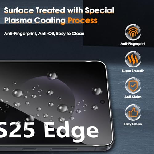 Image of PreCure (2+2) Tempered Glass for Samsung Galaxy S25 Edge 5G | 2 Screen Protectors + 2 Camera Lens Protectors | 9H Hardness | Ultra HD Clarity | Anti-Scratch