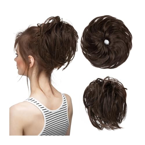 Llhdmeng Messy Bun Hair Piece Wavy Curly Scrunchies Synthetic Chignon