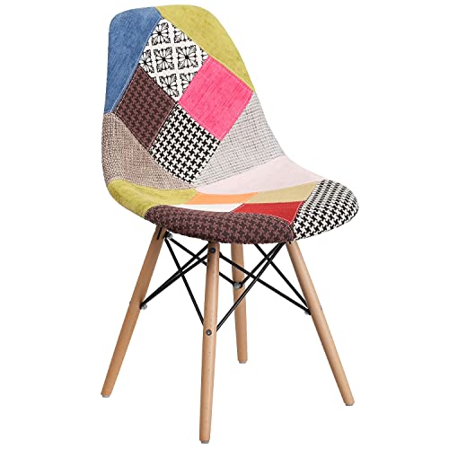Flash Furniture Elon Series Milan Patchwork Fabric Chair With Wooden Legs #TOP13