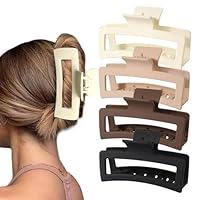 MISSTARS 4 Stück Extra Große Haarklammern, 13cm Jumbo große Haarklammern für Dickes, Langes, Lockiges Haar, Matte Rutschfester Haarspangen Damen Haar mit Starkem Halt, XL übergroße Haarklemme