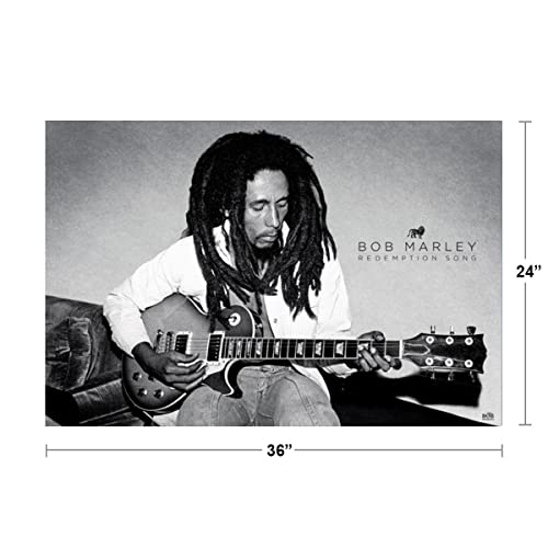 Pyramid America Bob Marley Redemption Song Acoustic Guitar Jamaican Reggae Singer Songwriter Musician Cool Wall Decor Art Print Poster 36X24 #TOP2