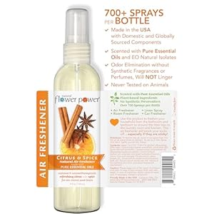 Air Freshener Spray | Citrus & Spice 4 Fl Oz | Pack of 2 | Scented w/Pure Essential Oils | Non-Aerosol Plant-Based Odor Eliminator | Room, Linen, or Car Spray| Cruelty-Free Air Freshener Spray Citrus Spice 4 Fl Oz Pack of 2 Scented wPure Essential Oils Non Aerosol Plant Based Odor Eliminator Room Linen or Car Spray Cruelty Free